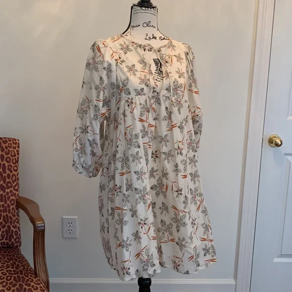 Anthropologie Cream Print Dress - Picture 3 of 4